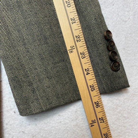 Lauren Ralph Lauren Blazer Mens 42L Olive Wool Herringbone Jacket - Picture 6 of 13